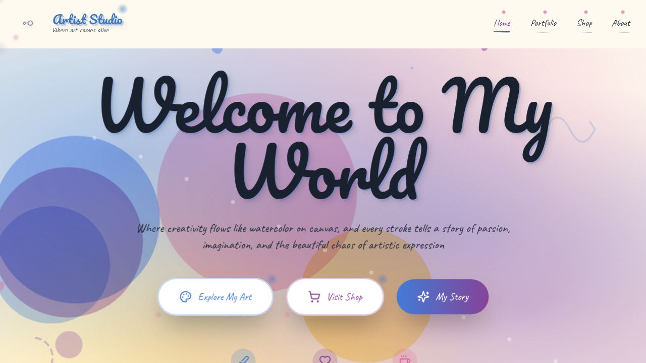 Handcrafted Artist Portfolio Website