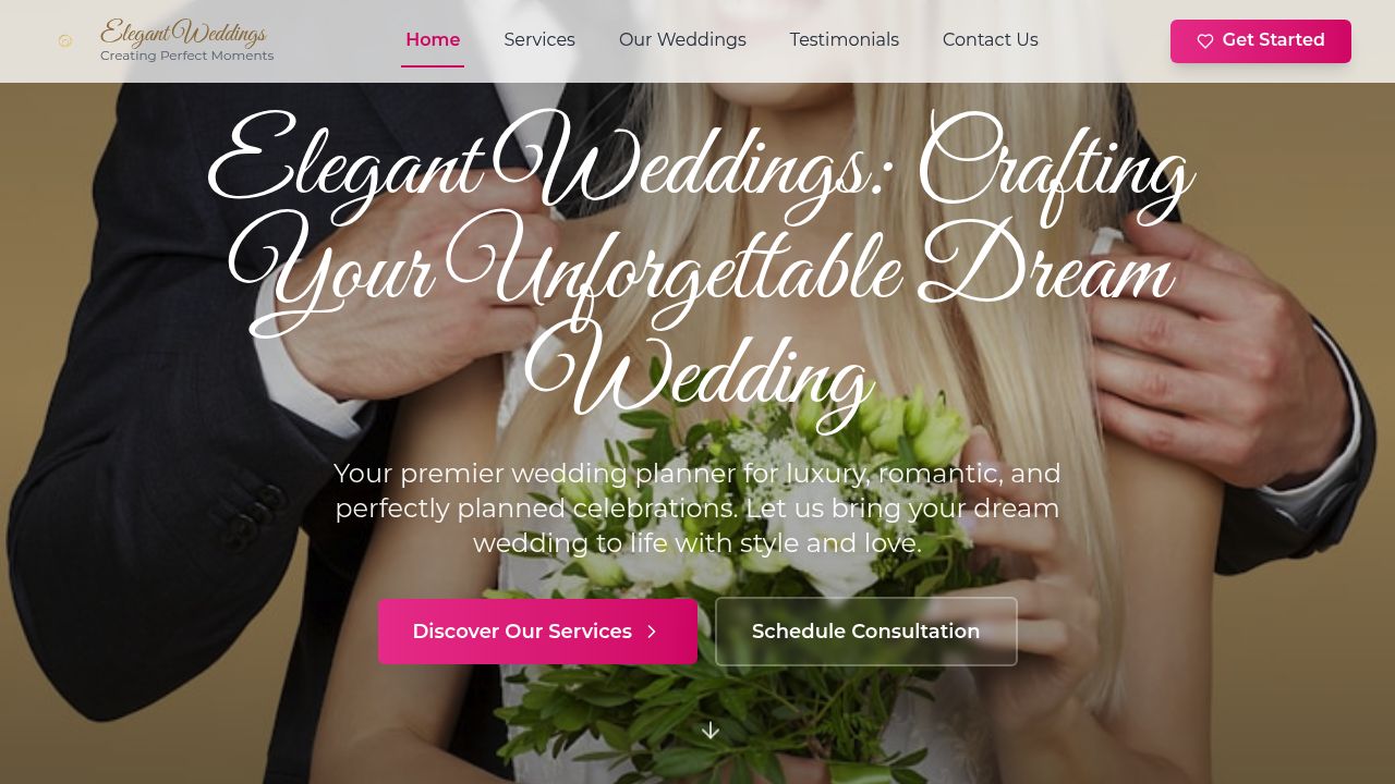 Romantic Wedding Planner Website