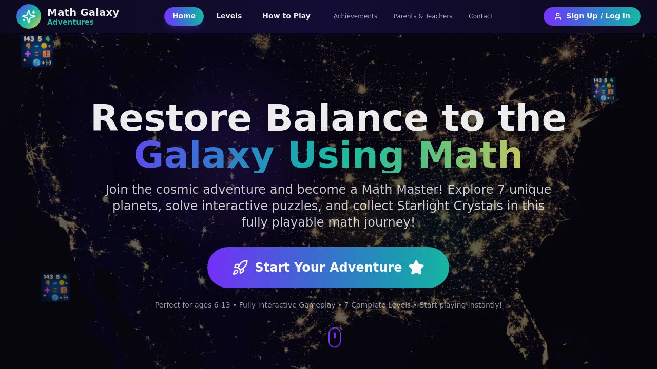 Math Galaxy Adventures - Learn Math Through Space Exploration - Heyboss AI